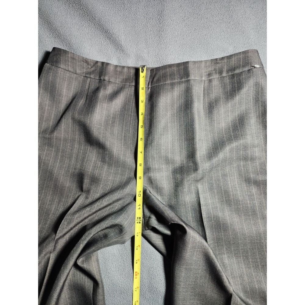 Kasper Pants Womens Size 10 Brown Striped Chino Casual Ankle Buttons Zip - Picture 9 of 16